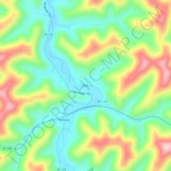 Drift topographic map, elevation, terrain