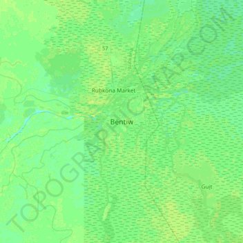Bentiu topographic map, elevation, terrain