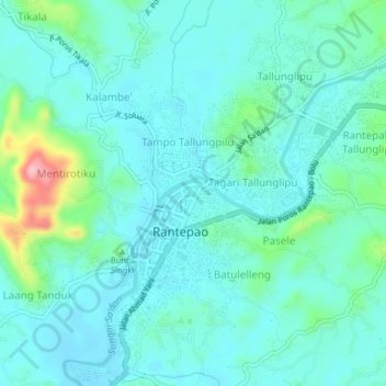 Malango topographic map, elevation, terrain