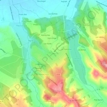 Lalio topographic map, elevation, terrain