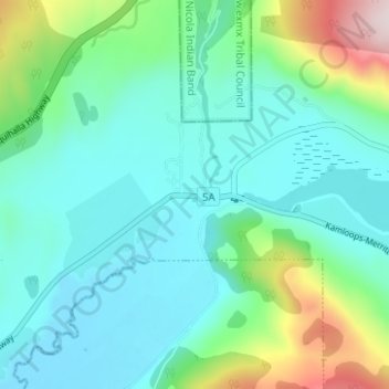 Nicola topographic map, elevation, terrain