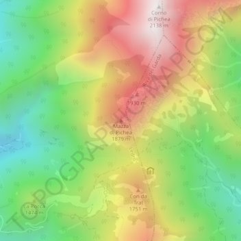 Mazza di Pichea topographic map, elevation, terrain