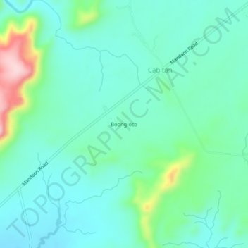 Boong-oco topographic map, elevation, terrain
