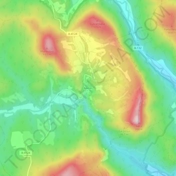 Corres topographic map, elevation, terrain