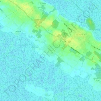 Luzac topographic map, elevation, terrain