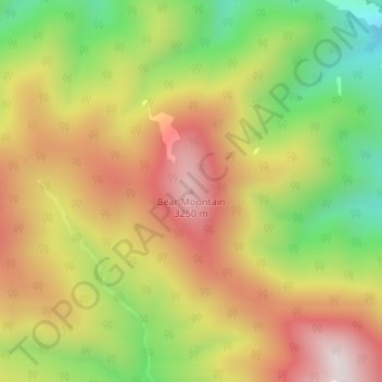Bear Mountain topographic map, elevation, terrain