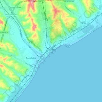 Catanzaro Lido topographic map, elevation, terrain