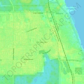 Port Saint John topographic map, elevation, terrain