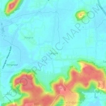 Saligao topographic map, elevation, terrain