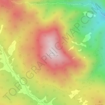 Trail Peak topographic map, elevation, terrain