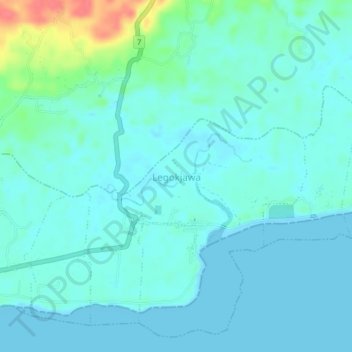 Legokjawa topographic map, elevation, terrain