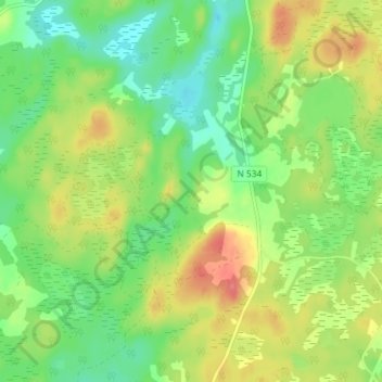 Västra Kåphult topographic map, elevation, terrain