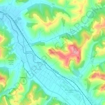 Vico d'Elsa topographic map, elevation, terrain