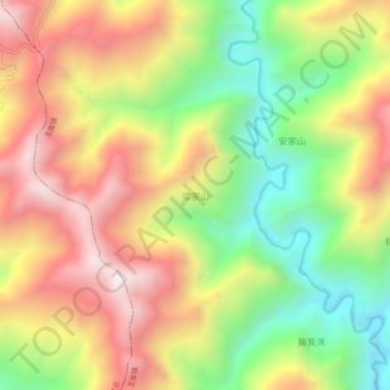 Liangjiashan topographic map, elevation, terrain