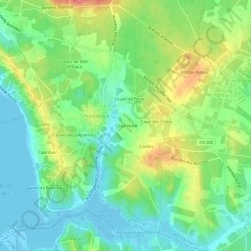Covões topographic map, elevation, terrain