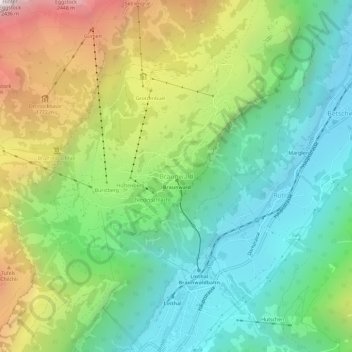 Braunwald topographic map, elevation, terrain
