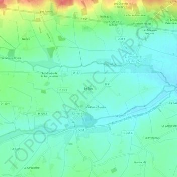 Le Barc topographic map, elevation, terrain
