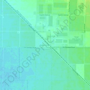 Hights Corner topographic map, elevation, terrain