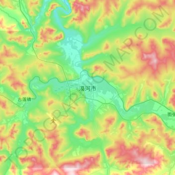 漠河市 topographic map, elevation, terrain