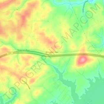 Mountain View topographic map, elevation, terrain