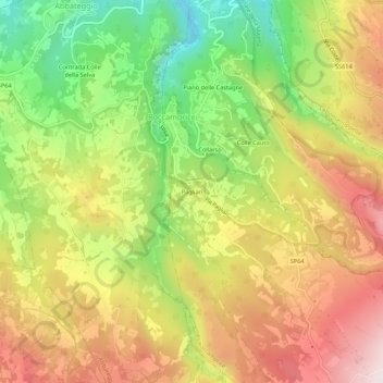 Pagliari topographic map, elevation, terrain