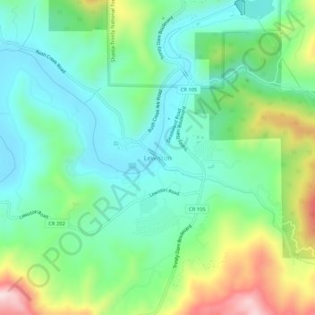 Lewiston topographic map, elevation, terrain