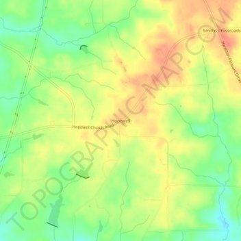 Hopewell topographic map, elevation, terrain