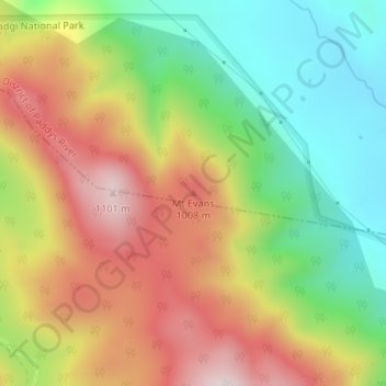 Mt Evans topographic map, elevation, terrain