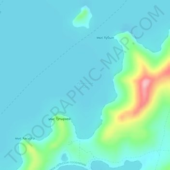 Irkutskaya bay topographic map, elevation, terrain