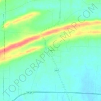 El Paso topographic map, elevation, terrain