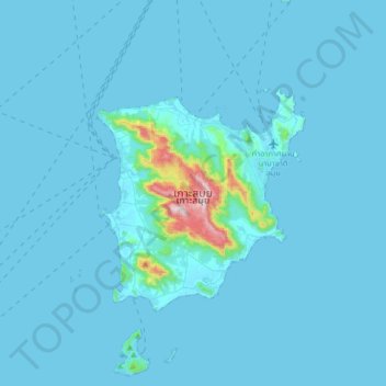 Ko Samui topographic map, elevation, terrain