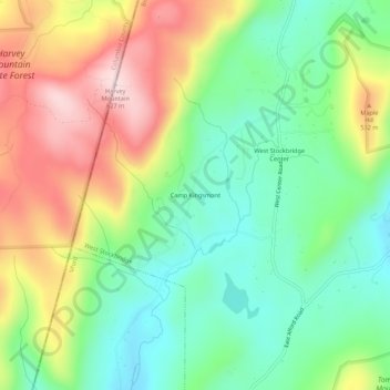 Camp Kingsmont topographic map, elevation, terrain