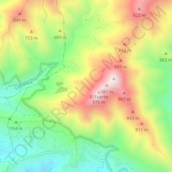 Acebuchal topographic map, elevation, terrain