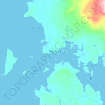 Metlakatla topographic map, elevation, terrain