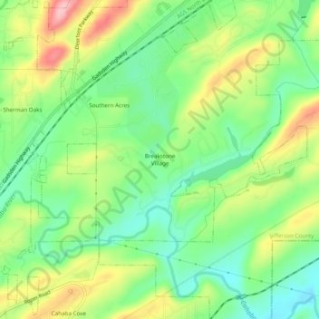 Breakstone Village topographic map, elevation, terrain