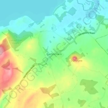 Gartocharn topographic map, elevation, terrain