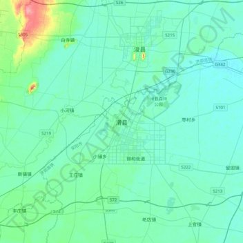 Huaxian topographic map, elevation, terrain