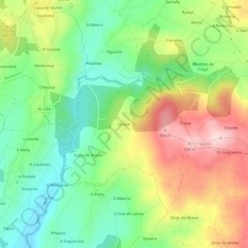 Grobas topographic map, elevation, terrain
