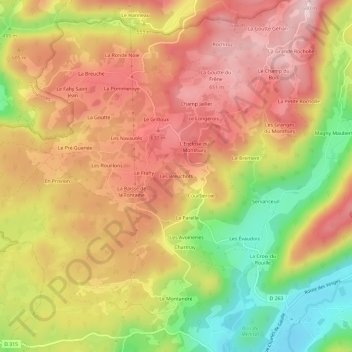 Les Breuchots topographic map, elevation, terrain