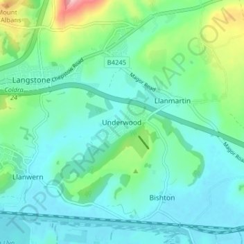 Underwood topographic map, elevation, terrain