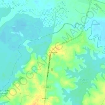 Clearwater topographic map, elevation, terrain