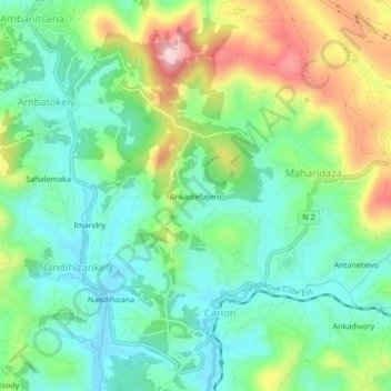 Ankadiefajoro topographic map, elevation, terrain