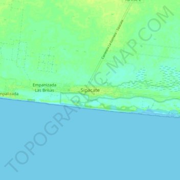 Sipacate topographic map, elevation, terrain