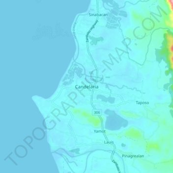 Candelaria topographic map, elevation, terrain