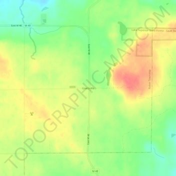 Goetzville topographic map, elevation, terrain