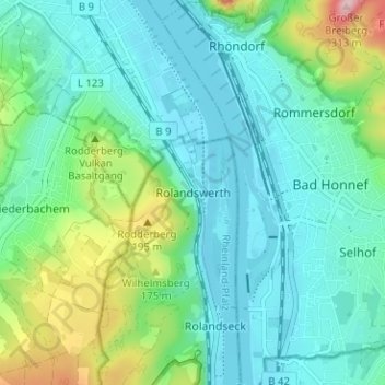 Rolandswerth topographic map, elevation, terrain