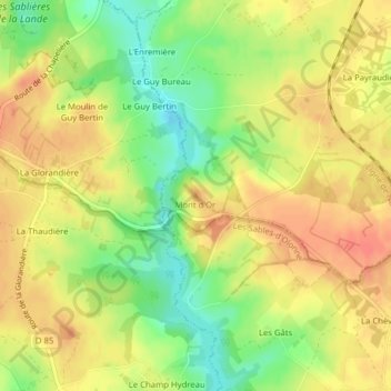 Mont d'Or topographic map, elevation, terrain