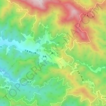 Weiliu topographic map, elevation, terrain