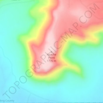 Apache Point topographic map, elevation, terrain