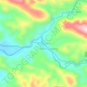 Muarasoma topographic map, elevation, terrain